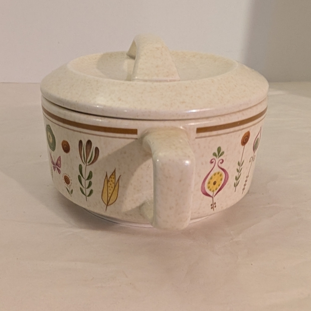 Vintage Temperware by Lenox Sprite Pattern Lidded Sugar Bowl - Picture 2 of 13